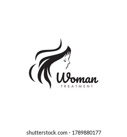 Beauty care logo design with using woman face icon template