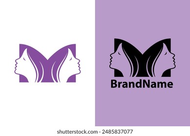 Ilustración del logotipo del cuidado de la belleza con la letra M concepto de diseño. Conveniente para los logotipos del salón de belleza o de los cosméticos.