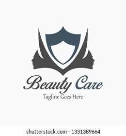 Beauty care logo. Beauty salon icon. Twin beauty icon. Vector illustration