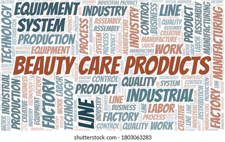 Beauty Care Products word cloud create with text only.