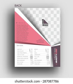 Beauty Care & Salon Back Flyer Template 