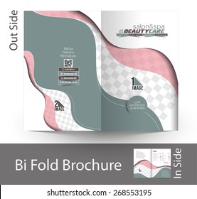 Beauty Care & Salon Bi-Fold Mock up & Brochure Design 