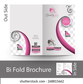 Beauty Care & Salon Bi-Fold Mock up & Brochure Design 