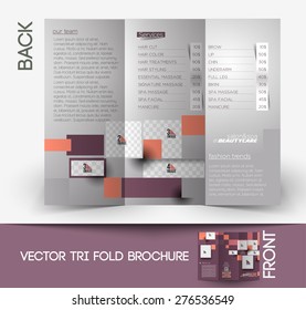 Beauty Care & Salon Front Tri-Fold Mock up & Brochure Design