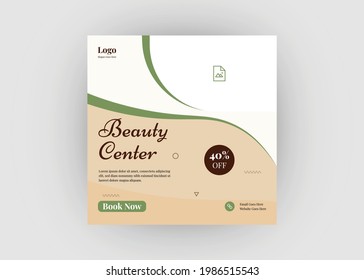 Beauty care beauty salon social media post design. Beauty fashion social media pot template. Wellness flyer poster leaflet design.