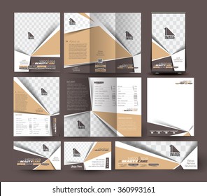 Beauty Care & Salon Stationery Set Template.