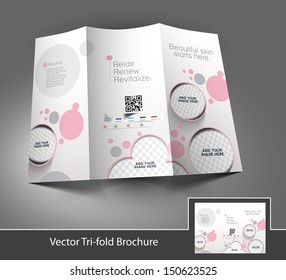 Beauty Care & Salon Tri-Fold Mock up & Brochure Design 