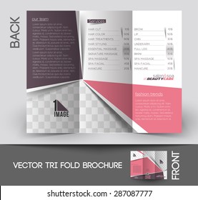 Beauty Care & Salon Tri-Fold Mock up & Brochure Design 