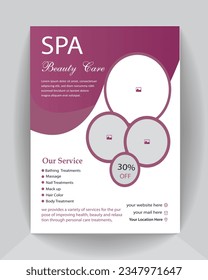 beauty care service flyer.beauty,Spa, parlor, massage flyer design template. Beauty spa hair salon a4 size print ready flyer. 