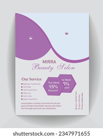 beauty care service flyer.beauty,Spa, parlor, massage flyer design template. Beauty spa hair salon a4 size print ready flyer. 