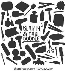 Beauty and Care Silhouette Clip Art Vector Icons