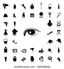 Beauty and care silhouettes icons