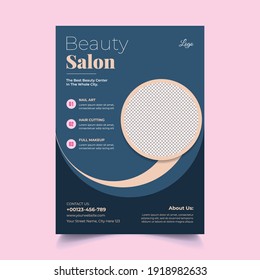 Beauty Care Spa Hair Salon Flyer Editable A4 Size Brochure Template Cover Design