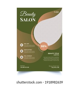 Beauty Care Spa Hair Salon Flyer Editable A4 Size Brochure Template Cover Design