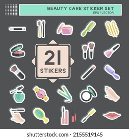 Beauty Care Sticker Set. suitable for education symbol. simple design editable. design template vector. simple symbol illustration