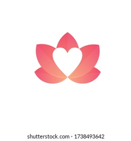 beauty care template design. heart and leaf concept