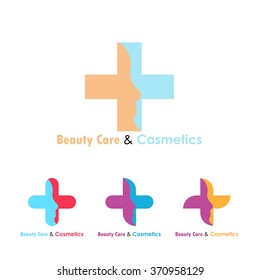 Beauty care vector logo design template.Cosmetic industry,skincare and cosmetics concept.Beauty salon, cosmetics, spa logo.Beautiful elegant woman silhouette.Vector illustration