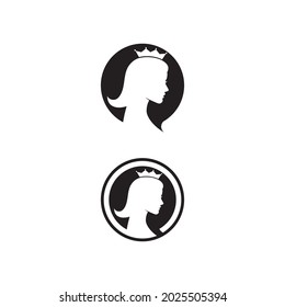 BEAUTY and care Woman face silhouette character illustration logo icon vector