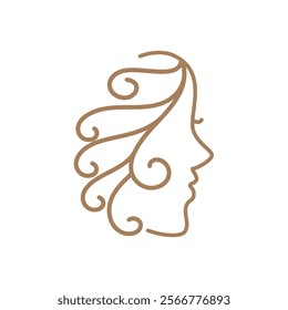 Beauty care , beauty women face logo icon design editable stroke