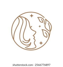 Beauty care , beauty women face logo icon design editable stroke