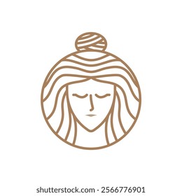 Beauty care , beauty women face logo icon design editable stroke