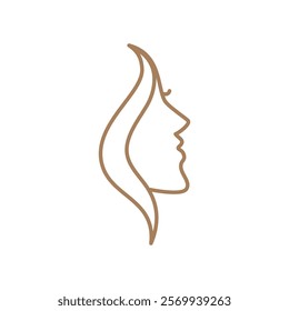 Beauty care , beauty women face logo icon design editable stroke