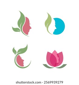 Beauty care , beauty women face logo icon design editable stroke