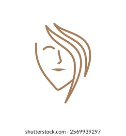 Beauty care , beauty women face logo icon design editable stroke