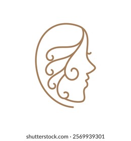 Beauty care , beauty women face logo icon design editable stroke