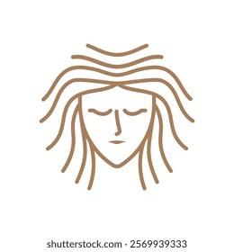 Beauty care , beauty women face logo icon design editable stroke