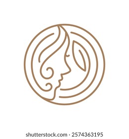 Beauty care , beauty women face logo icon design editable stroke