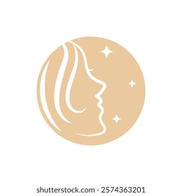 Beauty care , beauty women face logo icon design editable stroke