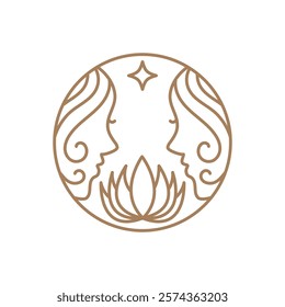 Beauty care , beauty women face logo icon design editable stroke