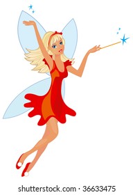 Beauty cartoon fairy blonde vector illustration