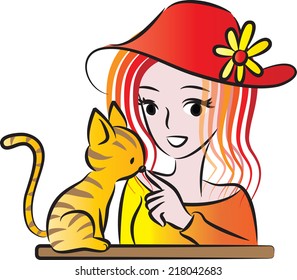 Beauty and a cat