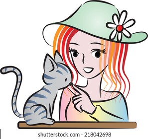 Beauty and a cat