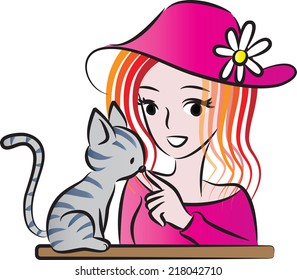 Beauty and a cat