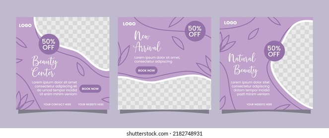 Beauty Center Makeup Social media post Banner Square Flyer Template Design