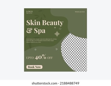 Beauty center makeup social media post banner square flyer template design