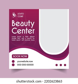 Beauty Center Makeup Social media post Banner Square Flyer Template Design