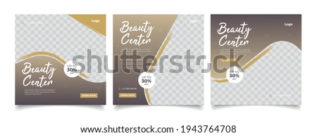 Beauty Center Makeup Social media post Banner Square Flyer Template Design