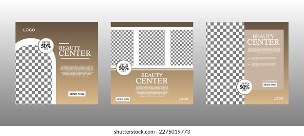 Beauty Center Social Media Post Banner Flyer Template Design, design concept of professional skin care, hair spa, hair mask, hairdresser, cosmetic sale, makeup, etc