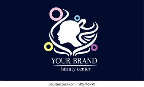 Beauty center ( vector logo face and skin care product, cosmetics, makeup or spa center ) design template