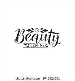 Logo vectorial del centro de belleza con letras a mano, etiqueta moderna de caligrafía, aislado en blanco.