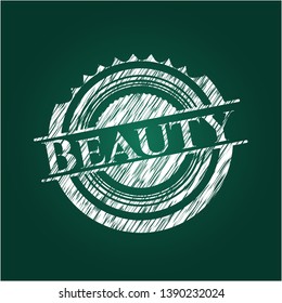 Beauty with chalkboard texture. Vector Illustration. Detailed.