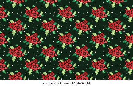 The beauty of Christmas floral wallpaper decoration, with leaf and flower decor.