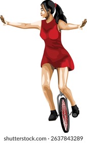 Beauty Circus Performer Girl Vector