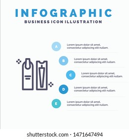 Beauty, Cleaning, Cosmetic, Hygiene, Makeup Line icon with 5 steps presentation infographics Background