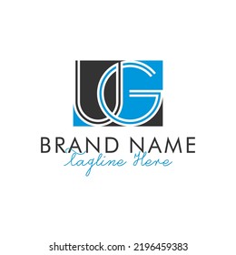 diseño de logotipo de clínica de belleza con letra inicial UG