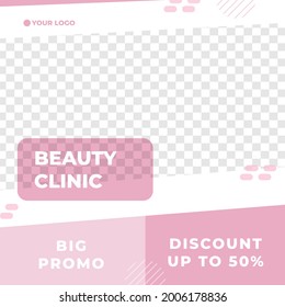 Beauty Clinic service sale discount poster social media post template modern minimalis style